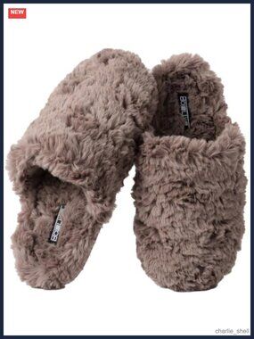 Fluffy Faux Fur Slide Slippers Plush Cozy Indoor House Shoes